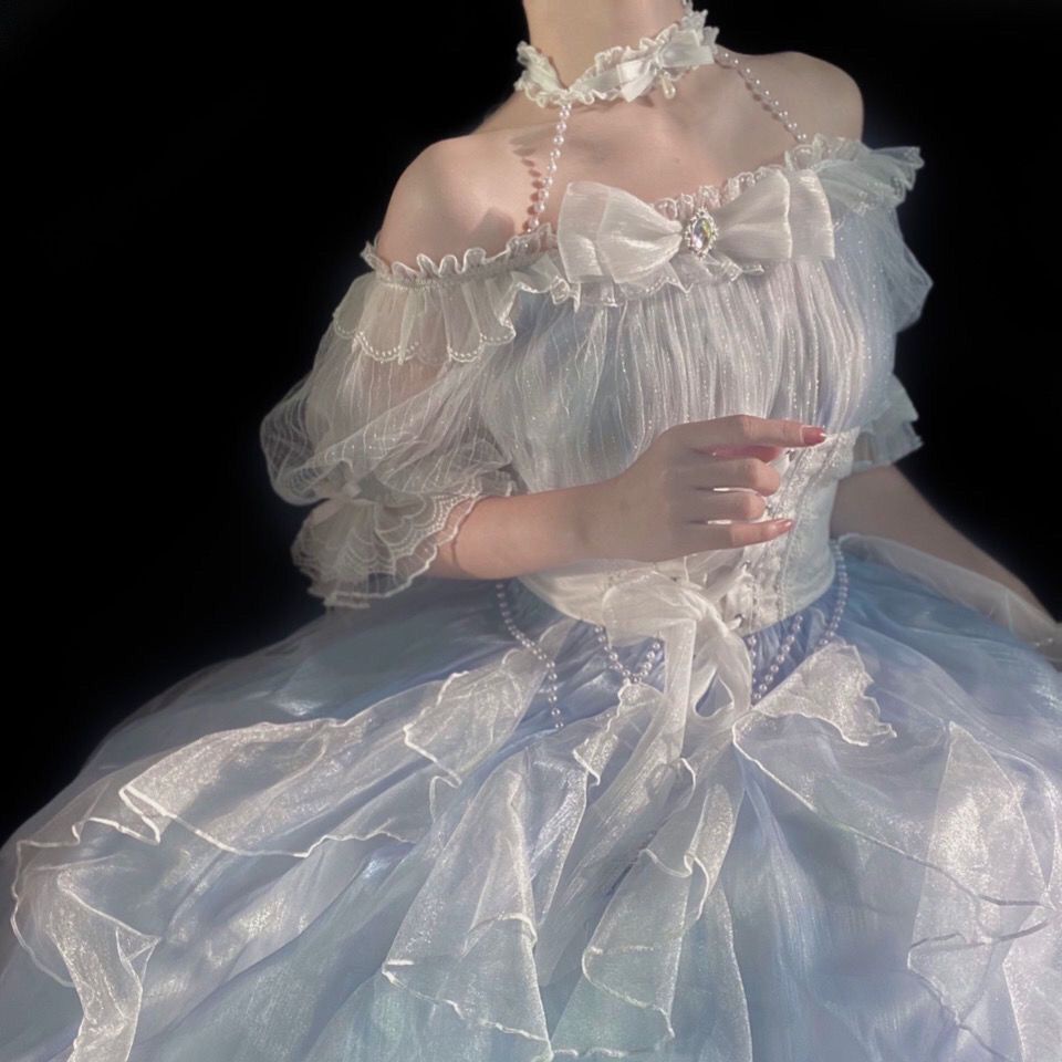 Hàng Có Sẵn Đầm Công Chúa Lolita Tay Ngắn Xinh Xắn Cho Nữ