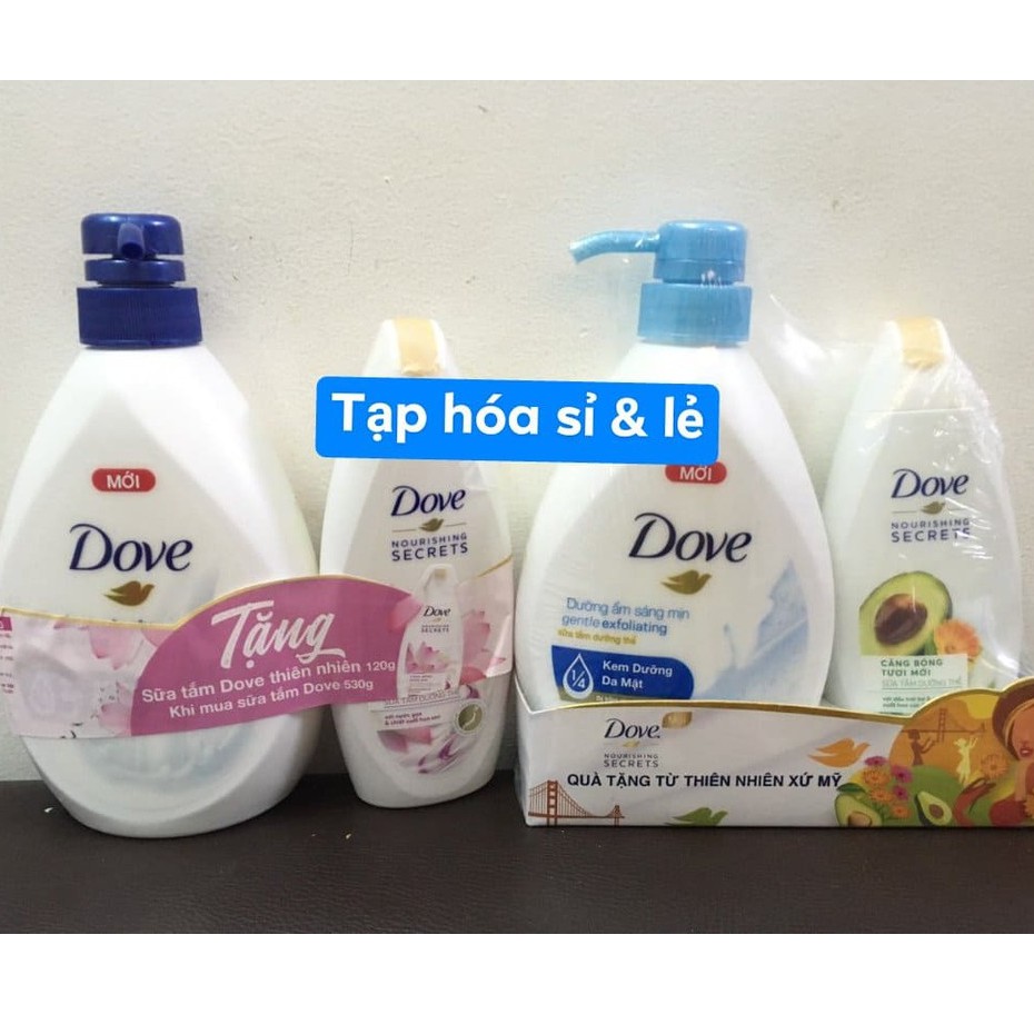 Sữa tắm Dove 530g tặng chai sữa rửa tay có 3 màu trong phân loại