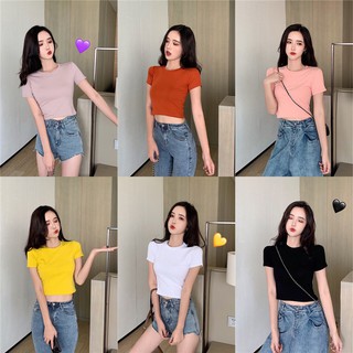 Áo Croptop nữ len tăm lạnh
