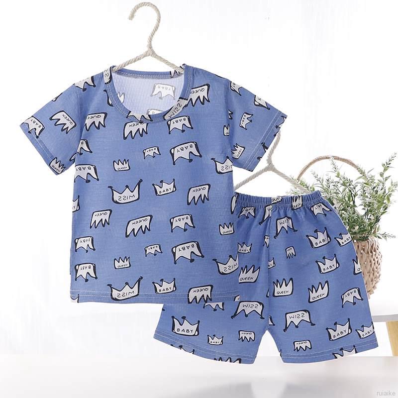 Bộ Đồ Ngủ Pijama 2 Món Dễ Thương Cho Bé Trai Từ 0-5 Tuổi