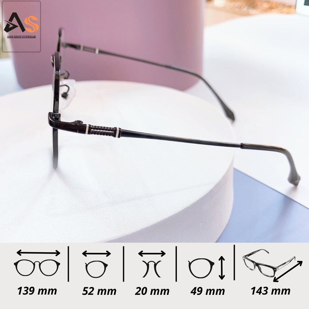 Gọng kính lục giác kim loại chất liệu kim loại 29165
