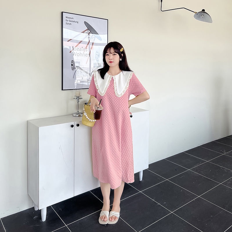 Vaky Xu Ng Đầm Thun Tay Ngắn Dáng Ôm Che Bụng Cỡ Lớn Thời Trang Mùa Hè Cho Nữ