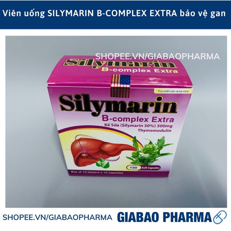 Viên uống SILYMARIN B-COMPLEX  tím  bảo vệ gan , hỗ trợ, giải độc gian, hạ men gan - Hộp 100 viên