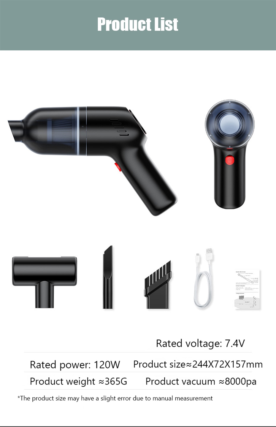 Máy Hút Bụi Mini Cầm Tay Cho Xe Hơi 8000pa | BigBuy360 - bigbuy360.vn