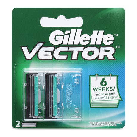 Bô Dao cạo râu Gillette Vector Plus Razor 1Up + hộp 2 lưỡi