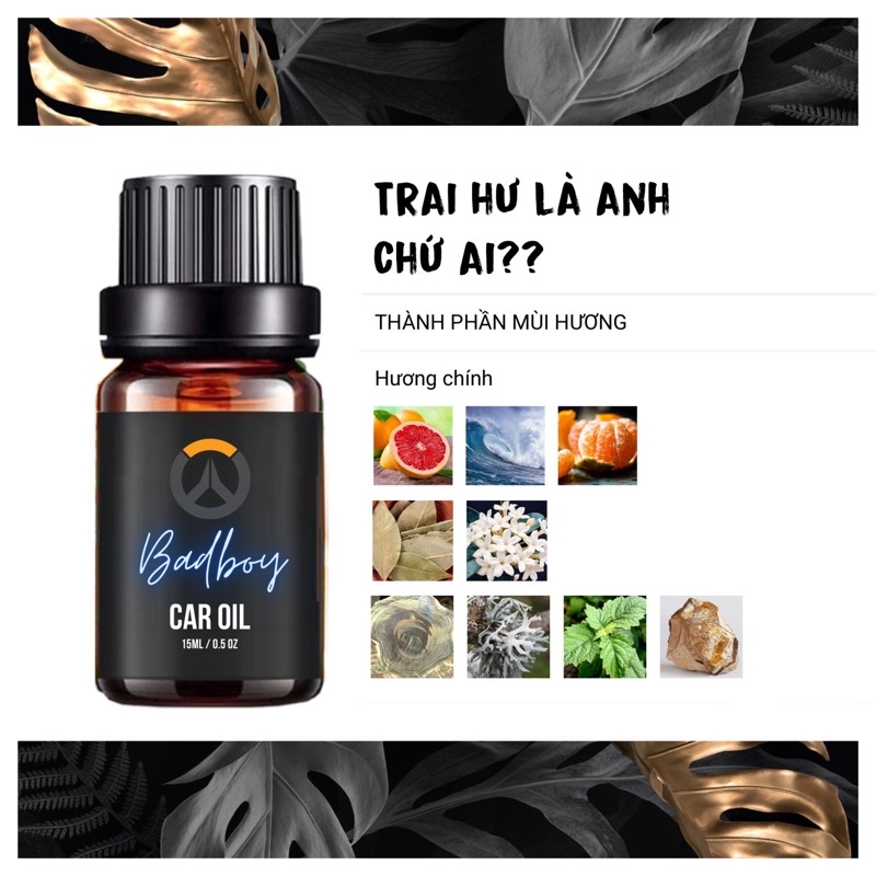 -𝐌𝐨𝐨𝐌𝐨𝐨- Tinh dầu cao cấp OILCAR dành cho xe ô tô &quot;𝐁𝐀𝐃 𝐁𝐎𝐘&quot; 15ml