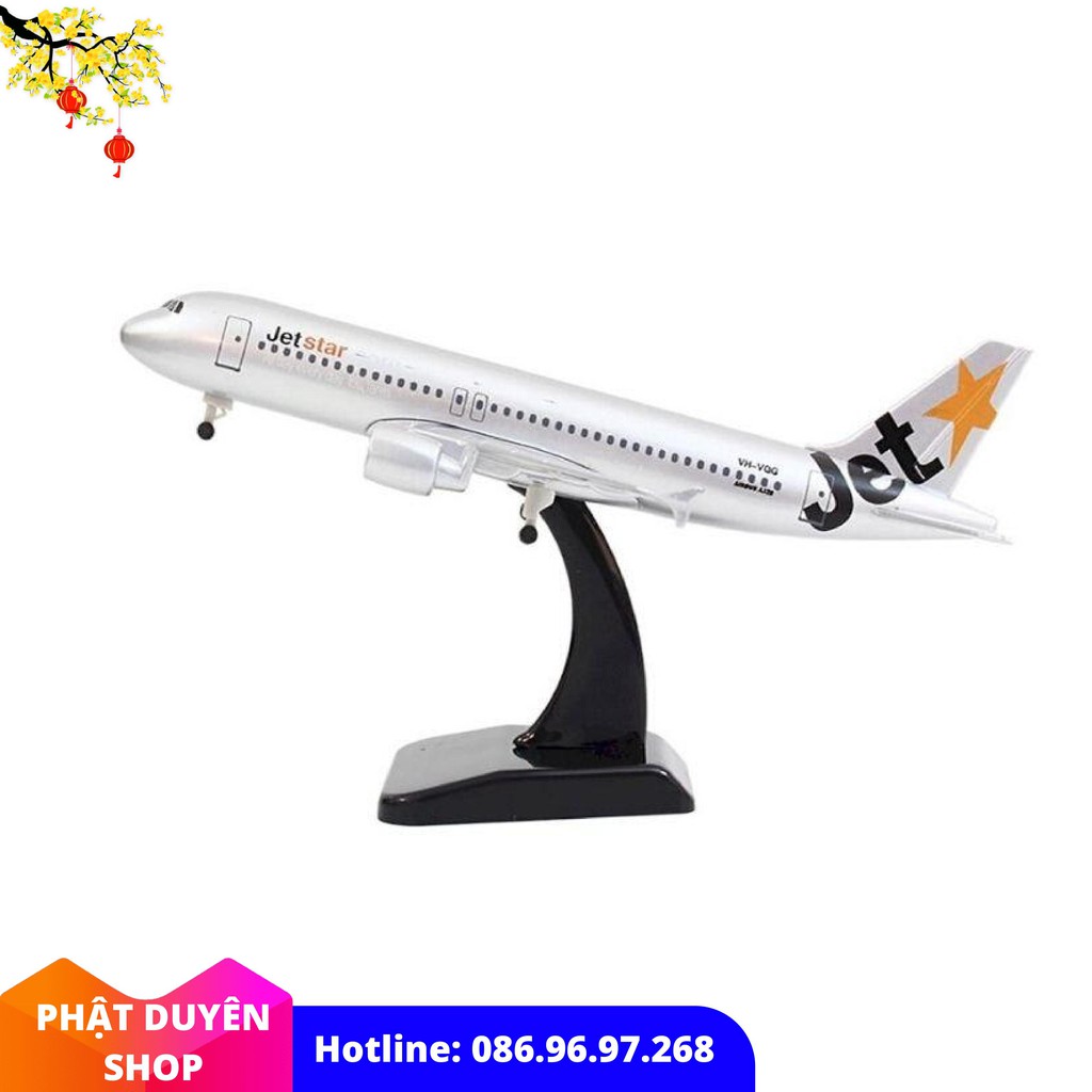 MÔ HÌNH MÁY BAY SẮT 20CM KÈM ĐẾ MICA - JETSTAR (