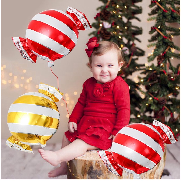 Bong bóng hình kẹo lớn bằng màng nhôm trang trí tiệc sinh nhật cho bé