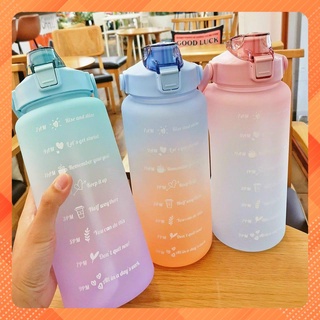 Siêu hot! bình đựng nước 2l dễ thương có vạch báo giờ uống - bình nước thể thao bằng nhựa dung tích 2l tiện dụng