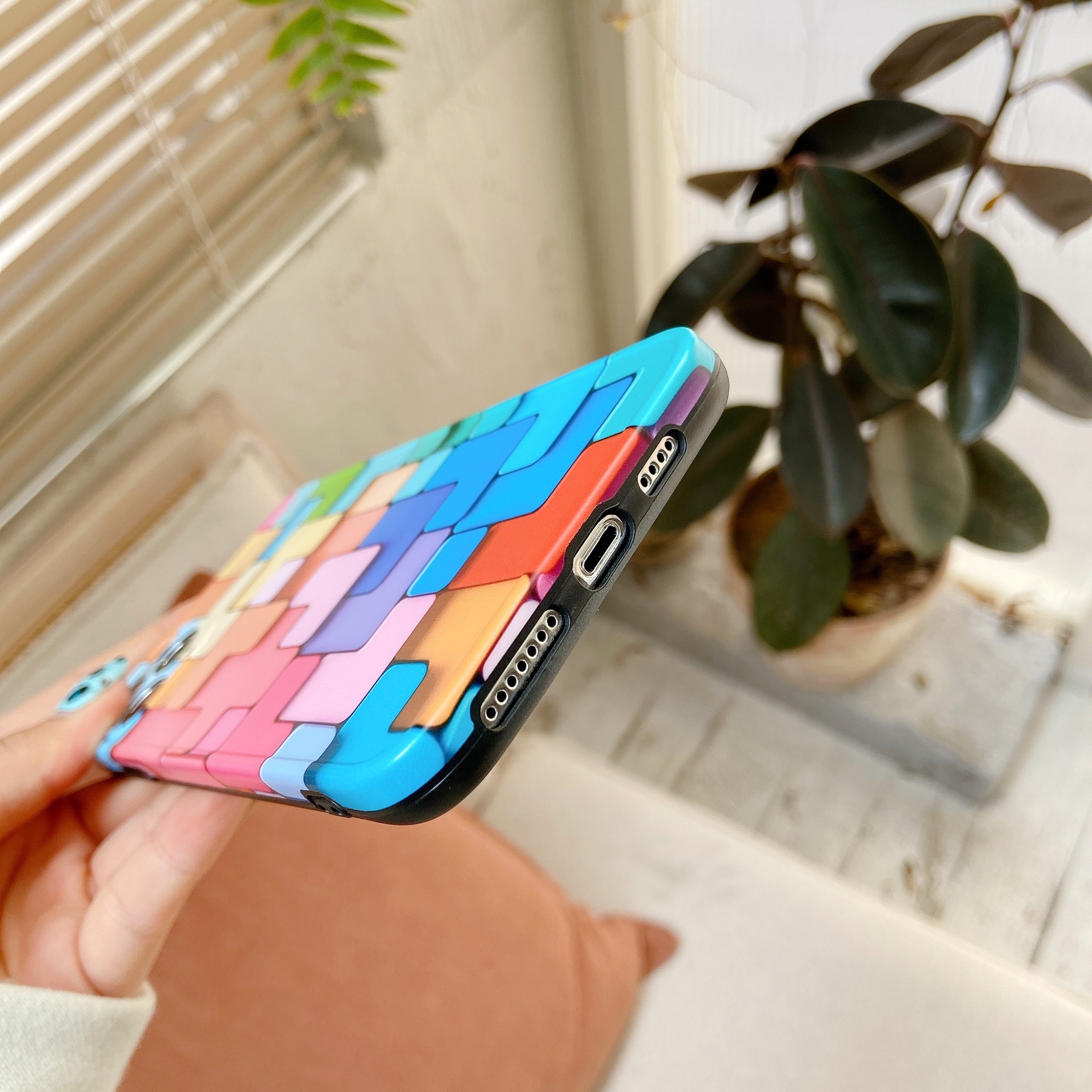 Ốp điện thoại IMD mềm chống sốc họa tiết trò chơi Geometric Tetris cho IPhone 12 11 Pro Max X Xs Max XR 7 8 | BigBuy360 - bigbuy360.vn
