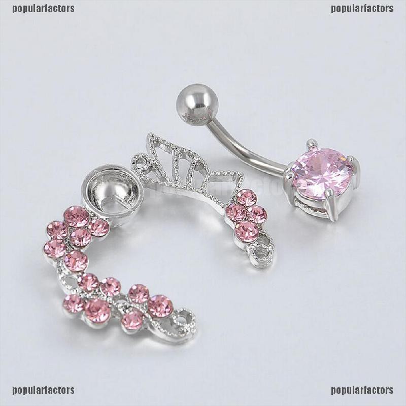 Khuyên Rốn Hình Bướm Màu Sắc Hồng Dễ Thương 14G