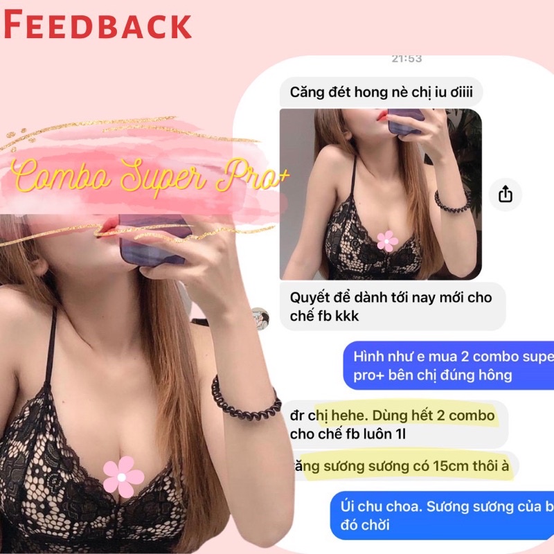 Combo siêu nở ngực, tăng vòng 1, mông to dáng đẹp cao cấp SUPER PRO+ tăng hơn 20cm dùng 5 tháng