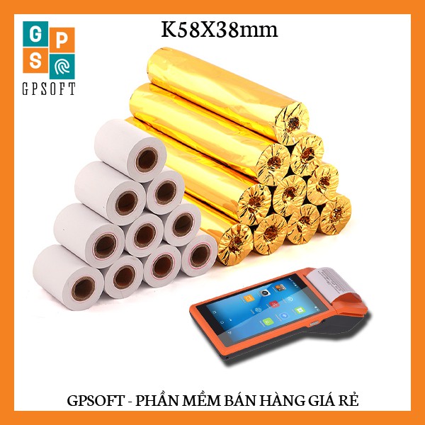 Giấy in bill khổ 58x38 mm, chuyên dụng cho NowFood / GrabFood / Beamin / Gojek