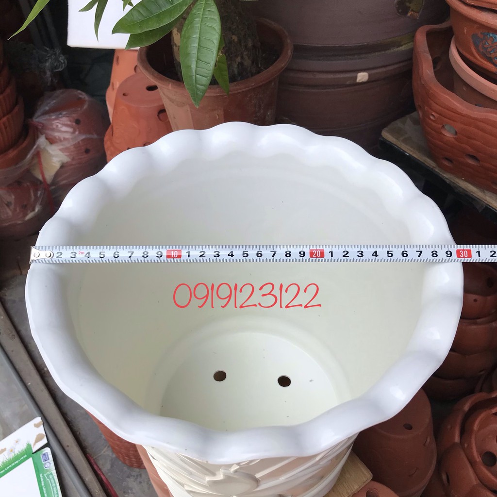 Chậu Nhựa Trồng Cây giả sứ 3 chân đẹp