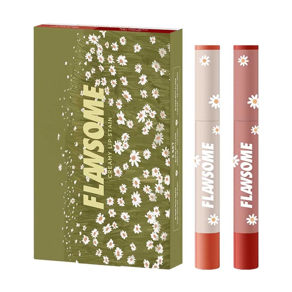 Set Son Flawsome Creamy Lip Stain Bloom With Grace 2g x 2 Cam Hồng Đất & Đỏ Ruby