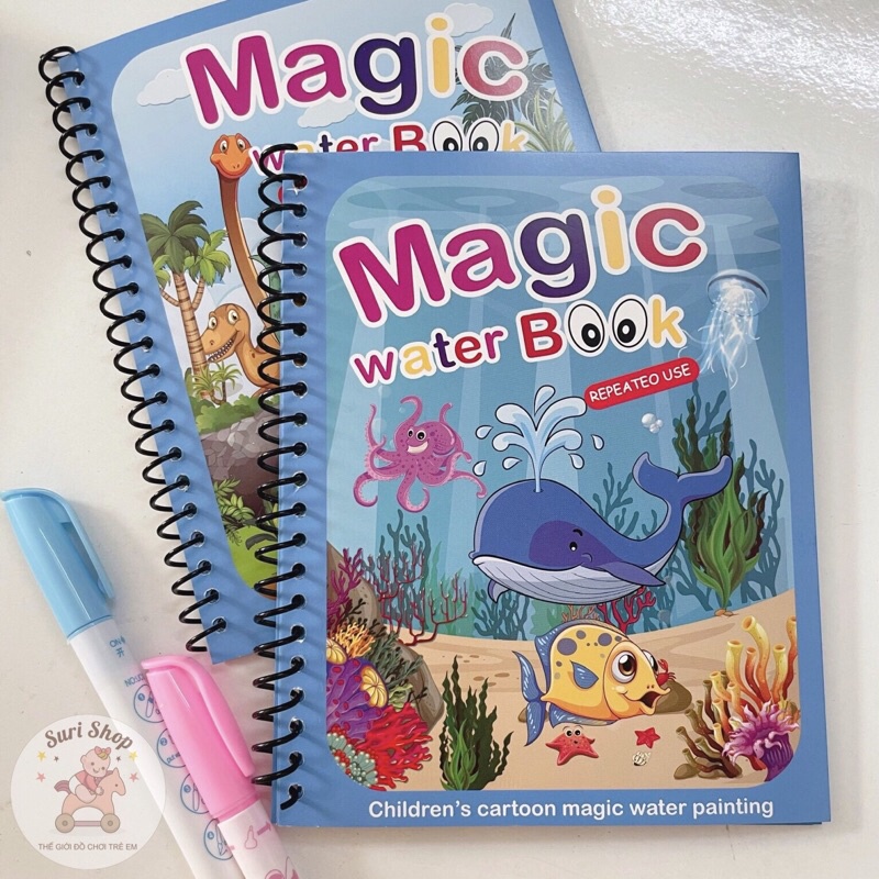 Tranh tô màu nước ma thuật, sách tập tô thần kỳ, magic water book cho bé giá tốt với 13 chủ đề