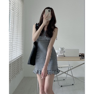 V7003 Váy cúp buộc dây nơ lưng Audrey