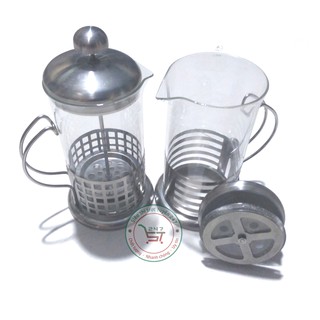 Bình nén pha trà cà phê bằng thủy tinh tay cầm inox