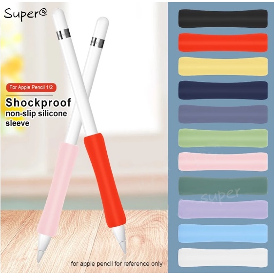 Vỏ bọc tay cầm bằng silicone 12 màu tùy chọn thích hợp cho Apple Pencil 1 2