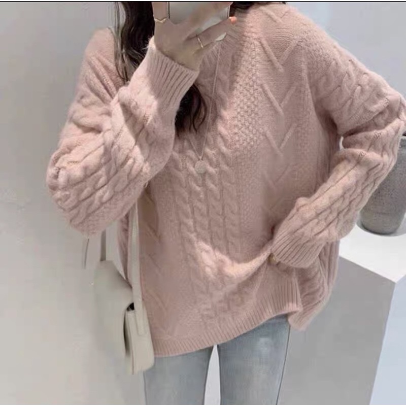 Áo len vặn thừng nhiều màu  sẵn be