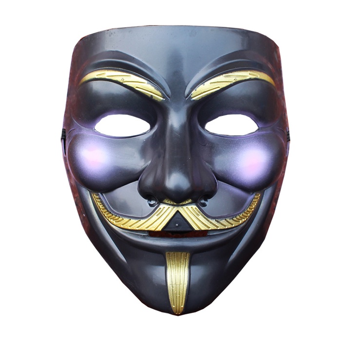 Mẫu Mặt Nạ Thằng Hề Vô Danh Hóa Trang Halloween - 4 Màu Vàng Trắng Đen Bạc