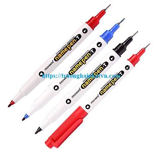 Hộp 12 Bút dạ kính Monami 2 đầu NAME PENT Hàn Quốc