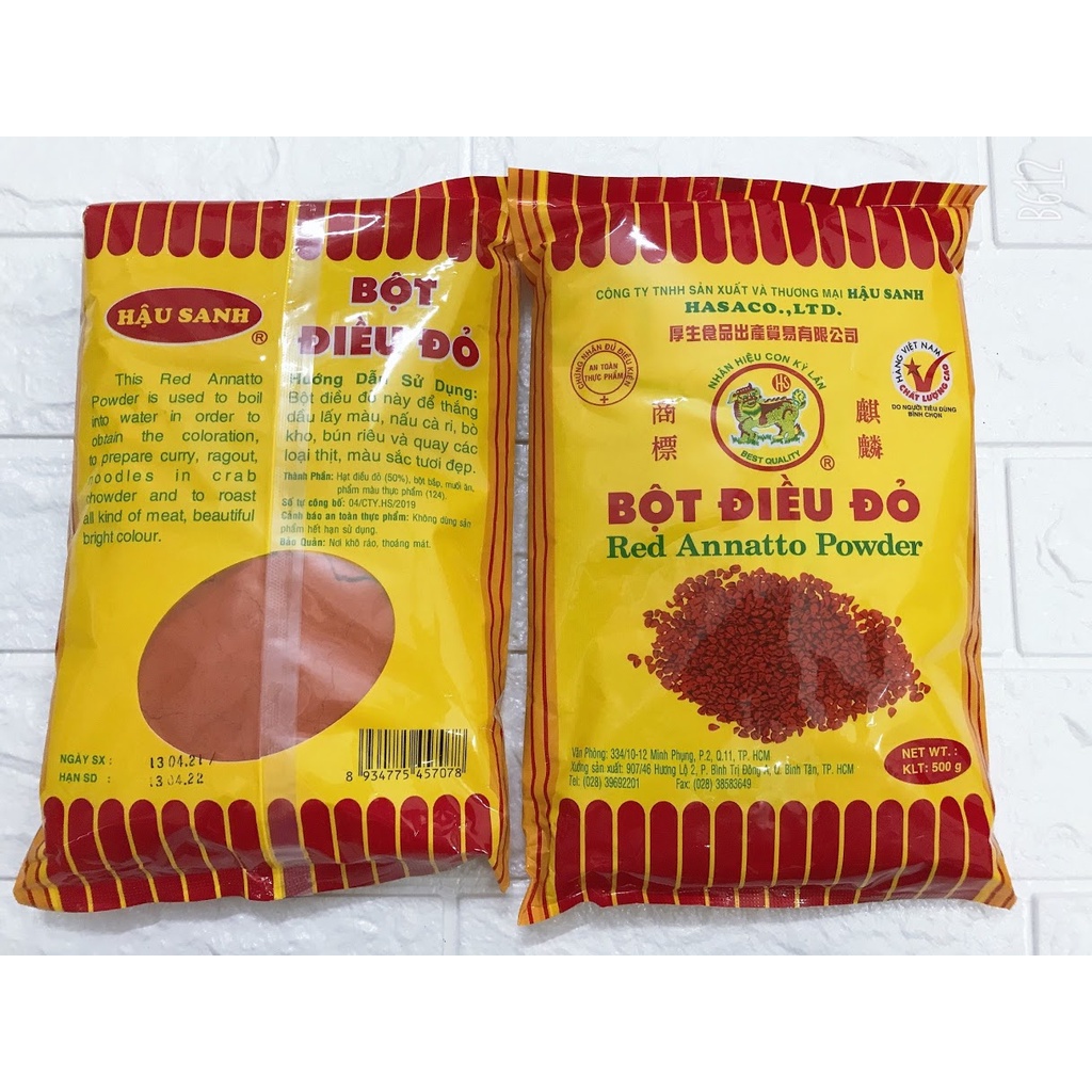 Bột Điều Đỏ Hậu Sanh - Gói 500g