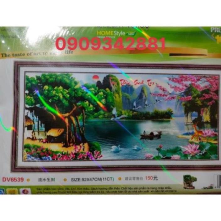 Tranh thêu Chữ thập Phong cảnh lưu thuỷ sinh tài Dream valley mẫu mới  DV6539(92*47cm )chưa thêu | BigBuy360 - bigbuy360.vn