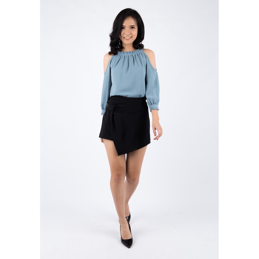 De Leah - Áo Cổ Yếm Cut-Out Vai - Thời trang thiết kế