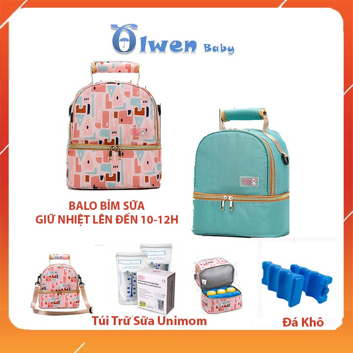 Balo Túi Xách Giữ Nhiệt Cho Mẹ Và Bé Đựng Đồ Bỉm Sữa Chống Nước Chứa Đồ Insulation bag, Cooler bag