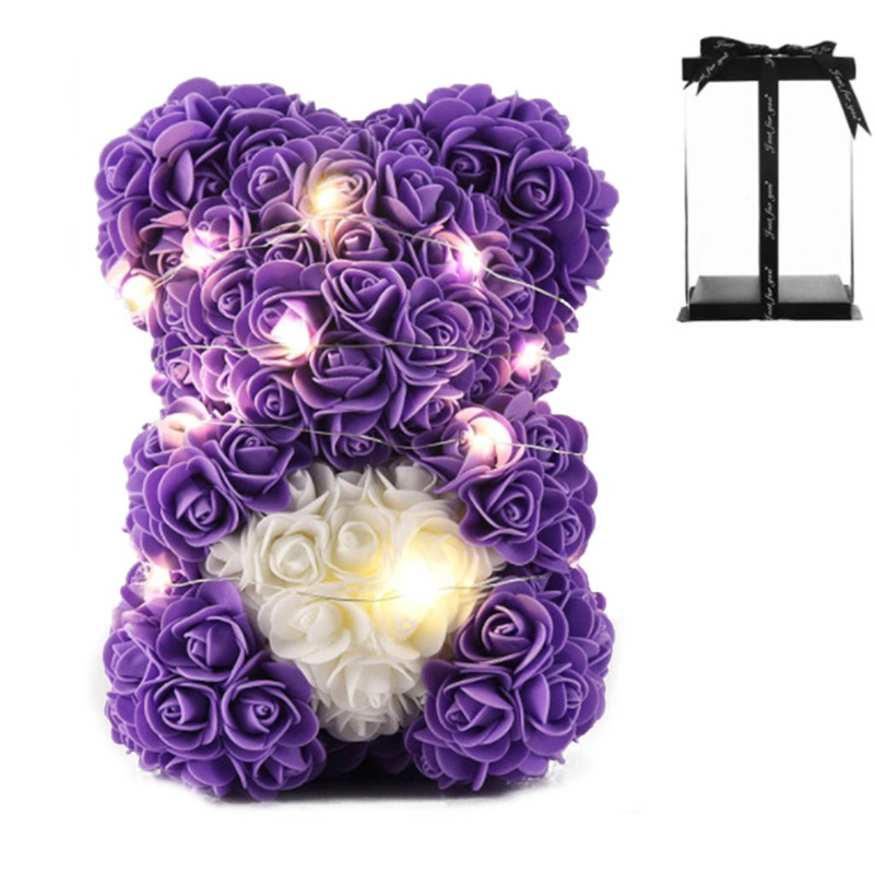 Bộ 10 Bông Hoa Hồng Nhân Tạo Có Đèn LED 9 Màu Dùng Để Trang Trí Cây Thông Giáng Sinh / Tiệc Cưới