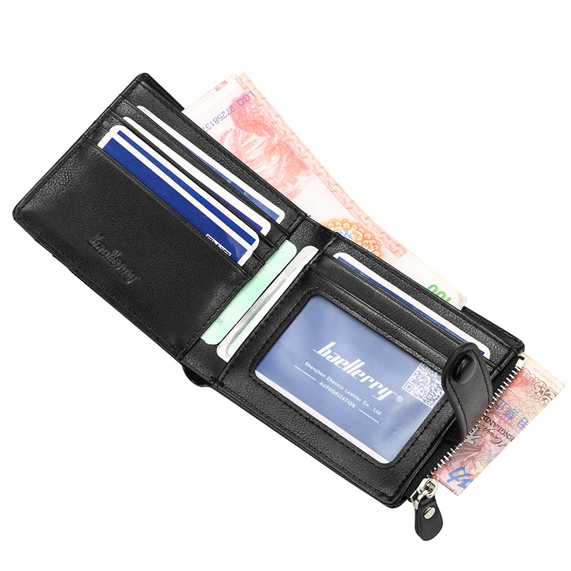 「COD」Baellerry Men's Short Wallet Korean Version of The Buckle Multi-card Position Purse