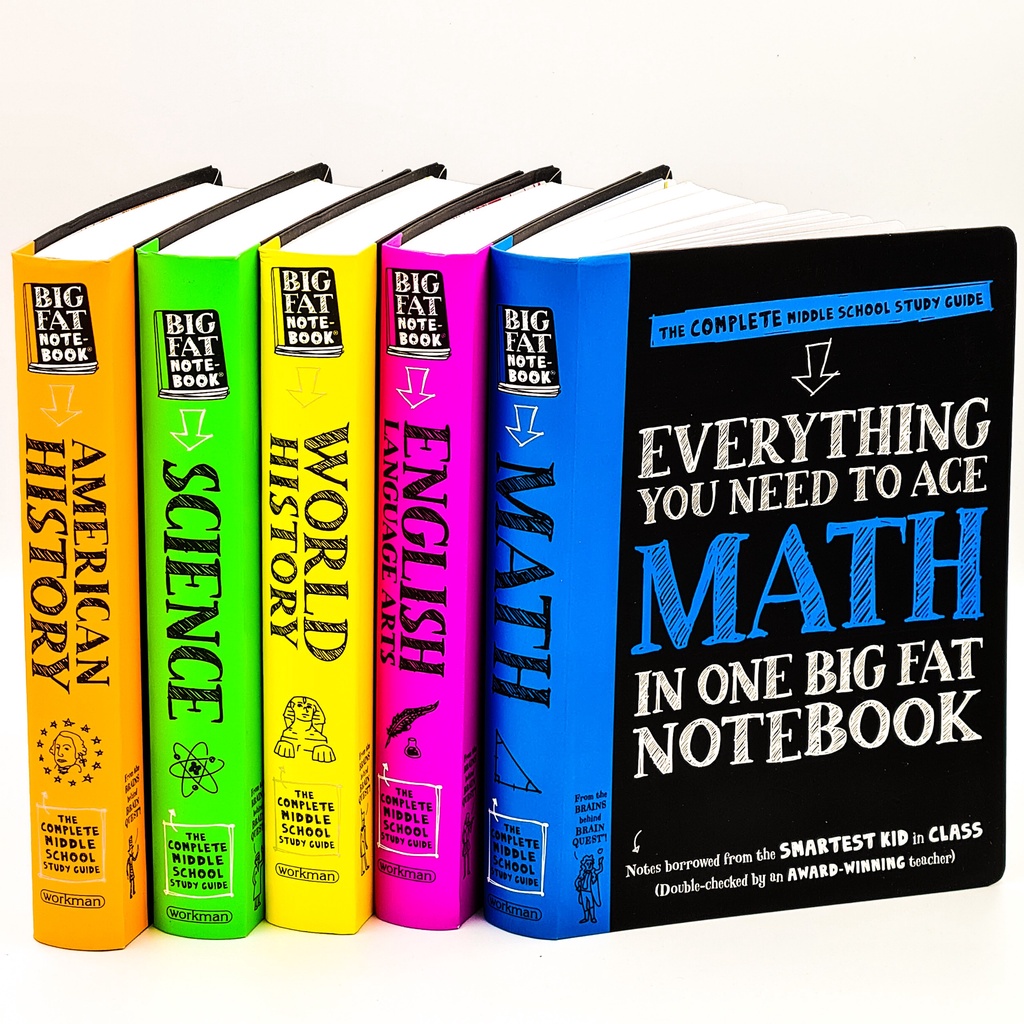 Sách : Big Fat Notebook - Everything You Need To Ace Science, English, Math, American History, World History - Bộ 5 cuốn