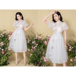 Thanh lí đầm đi tiệc dáng xòe tiểu thư size S