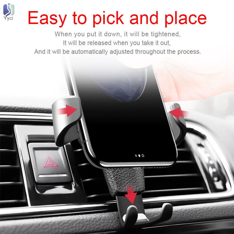 Yy Gravity Car Phone Bracket Air Vent Mount Cradle Holder Universal for Mobile GPS @VN