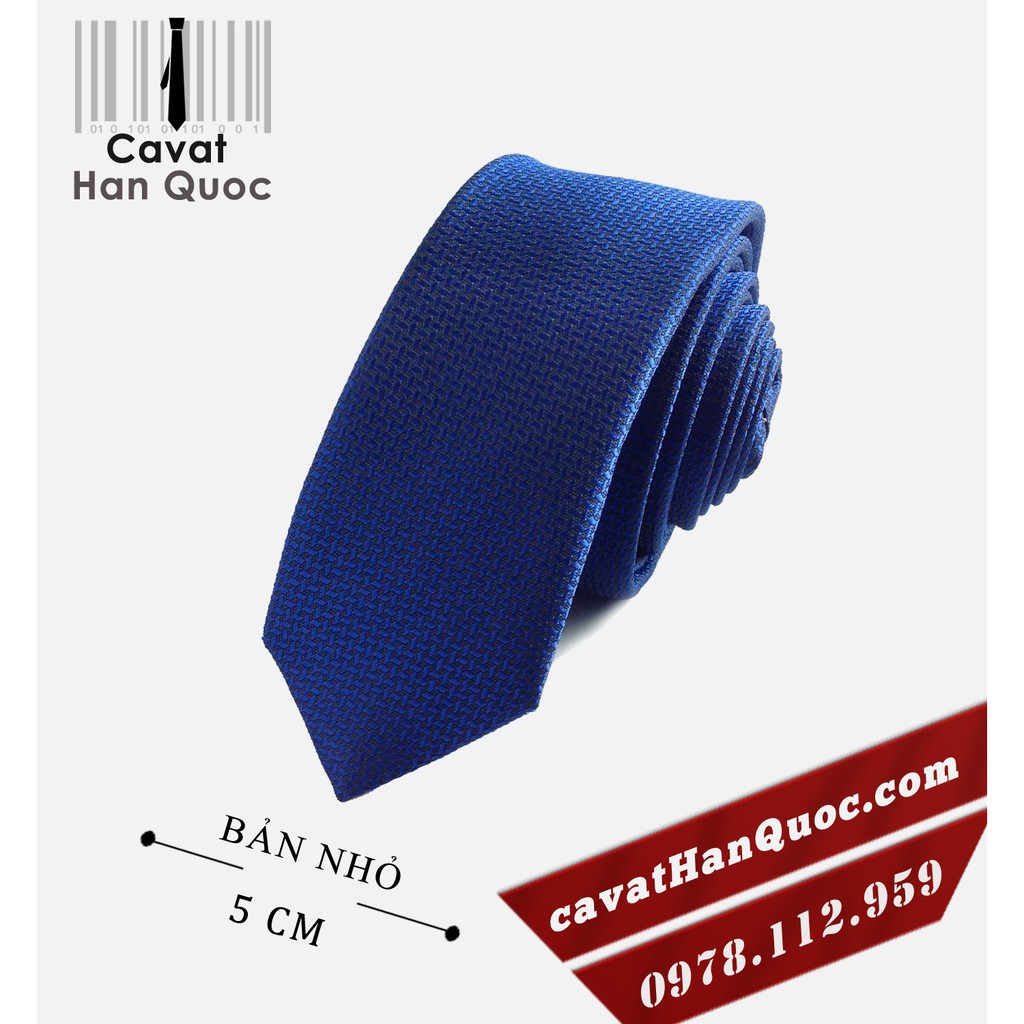 Cavat caravat cà vạt bản nhỏ sần xanh