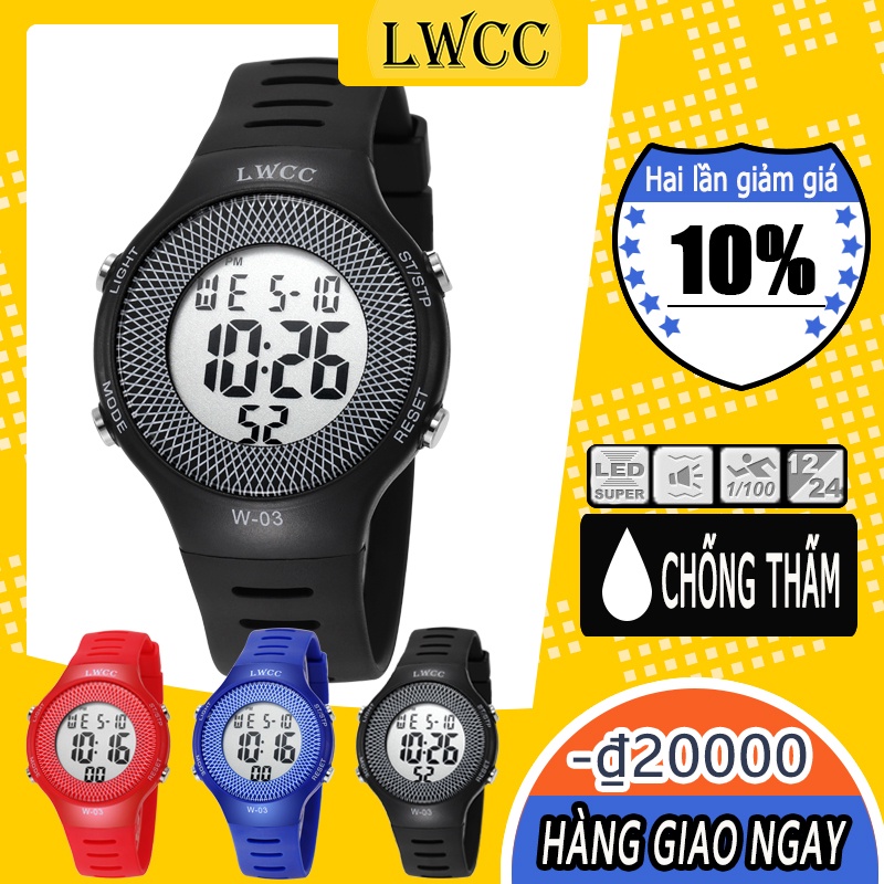 Đồng Hồ Điện Tử Đa Năng Chống Thấm Nước Lwcc W-03