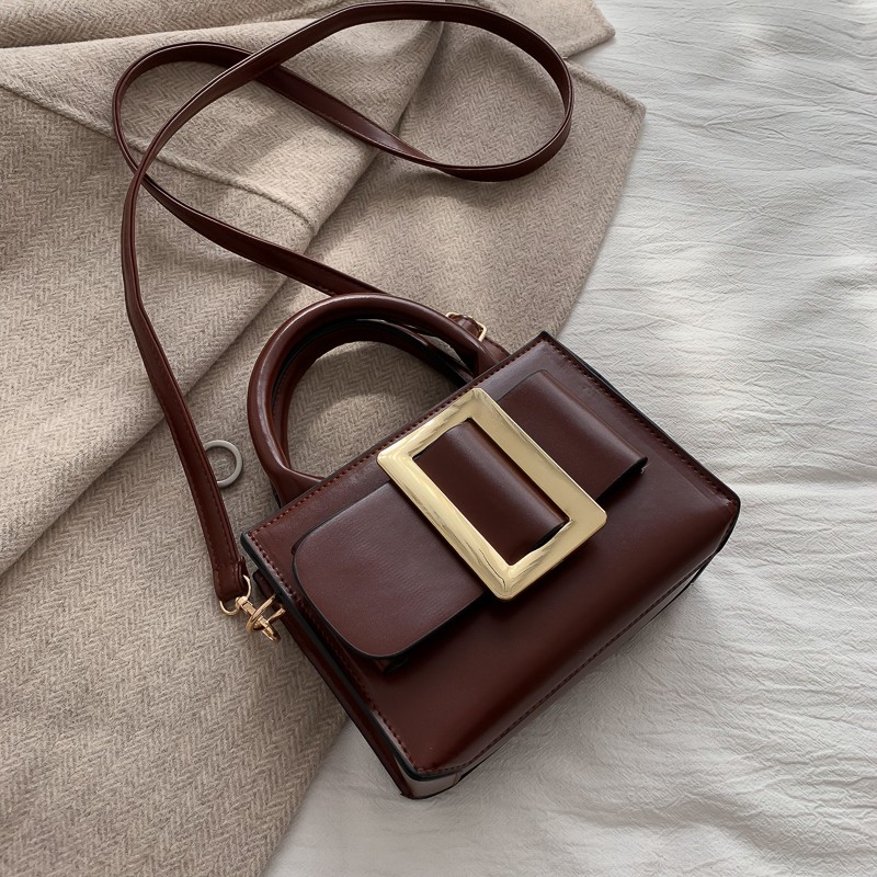 ins super fire port style texture bag female 2019 new messenger bag casual single shoulder retro small square bag