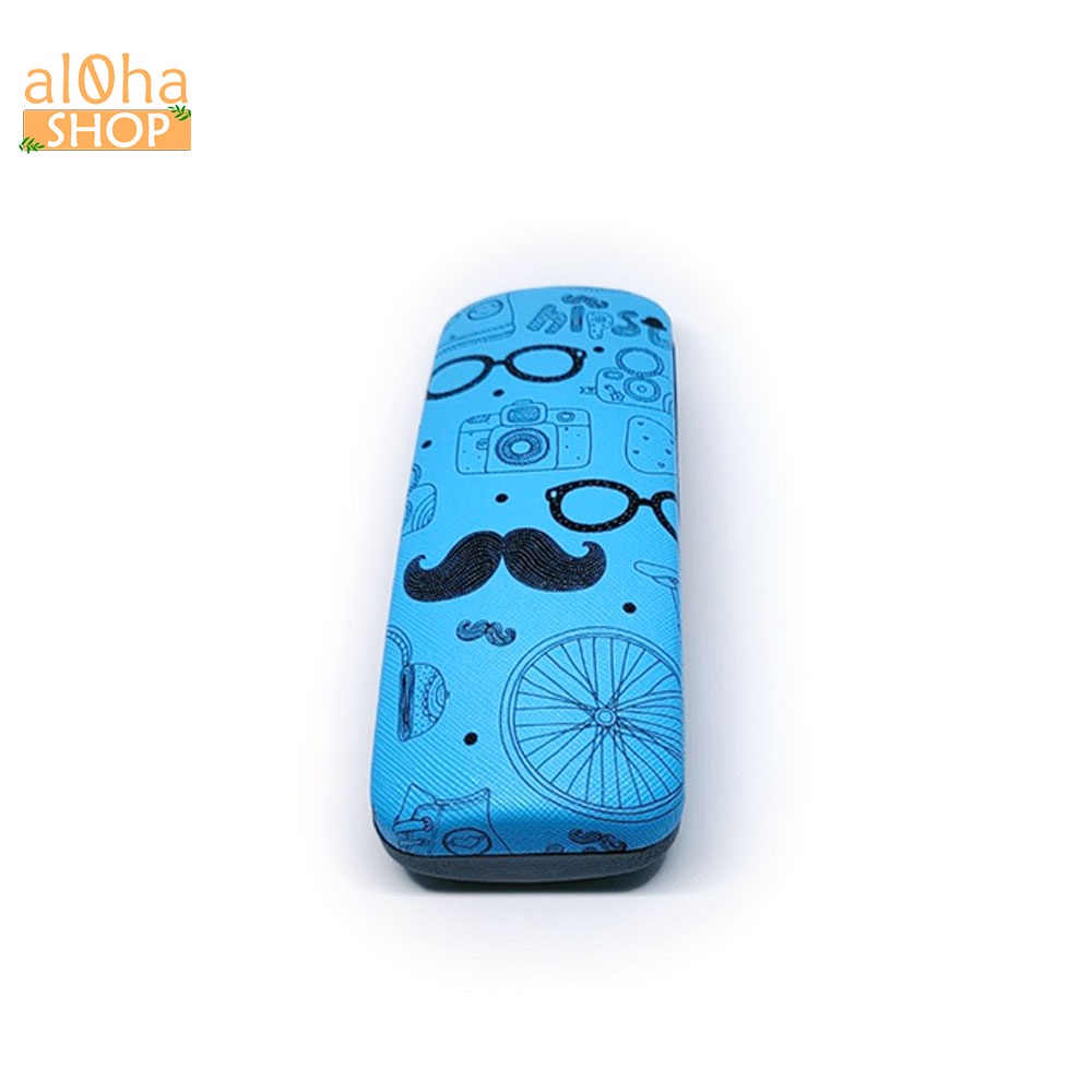 Hộp da đựng kính mắt kẻ caro, đựng kính cận, viễn, râm…  chống shock, chống va đập, trầy xước - al0ha Shop