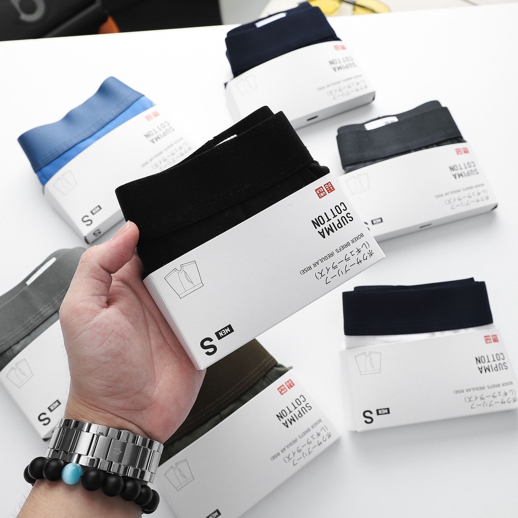 Quần Lót  Nam BOXER UNIQLO ĐÙI Chất Vải Cotton 4 Chiều Cực Mịn Và Mát hàng xuất xịn chính hãng
