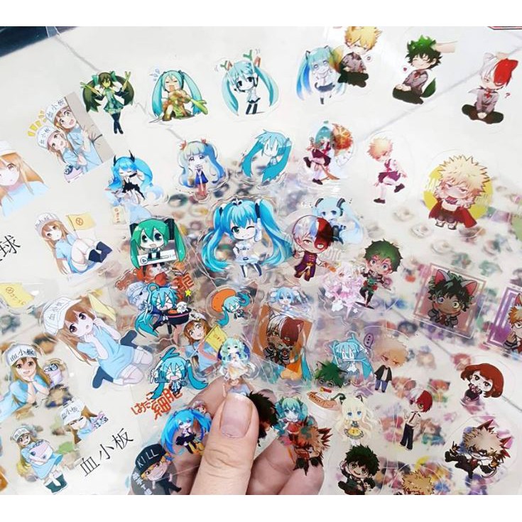 Sticker Hắc quản gia Ciel Sebasian Vincent miếng dán trong suốt manga anime sticker manga anime