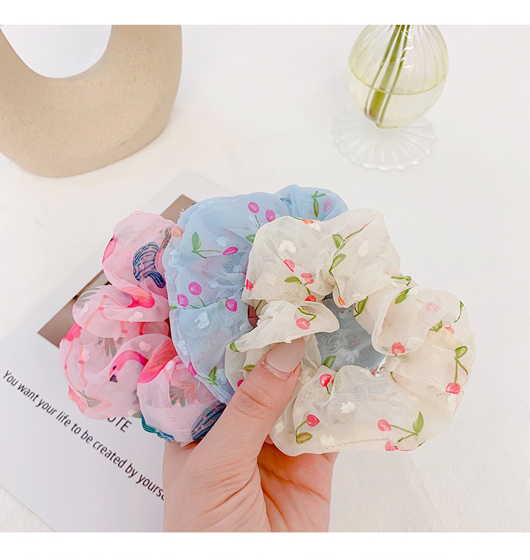 Dây buộc tóc in họa tiết cherry xinh xắn đáng yêu