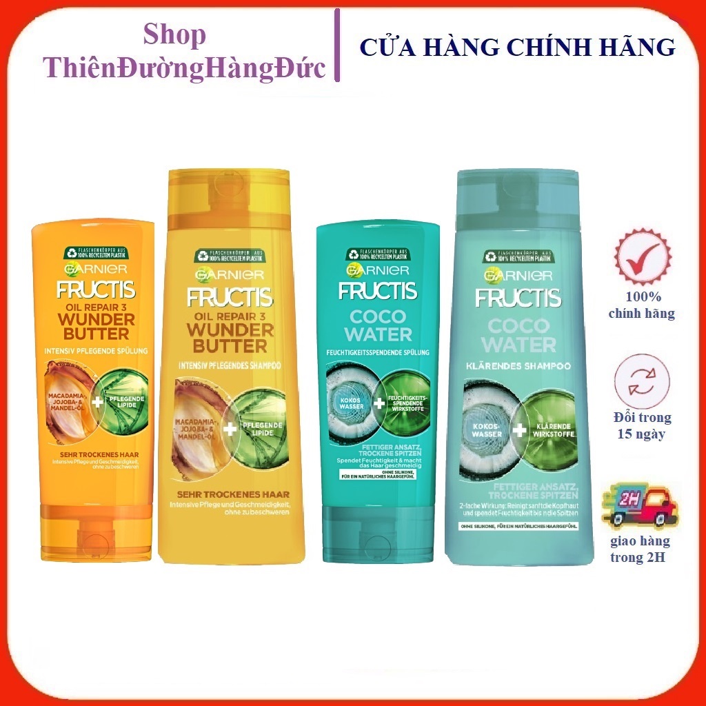 Dầu Gội, Dầu Xả Garnier Fructis 250ml/200ml - Hàng Đức