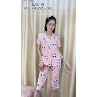 Sét Đồ Bộ Pizama lụa thái loại 1 quần lửng (kèm ảnh chụp thật)