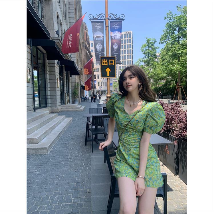 Đầm Midi Tay Ngắn In Hoa Dễ Thương Thời Trang Mùa Hè Cho Nữ