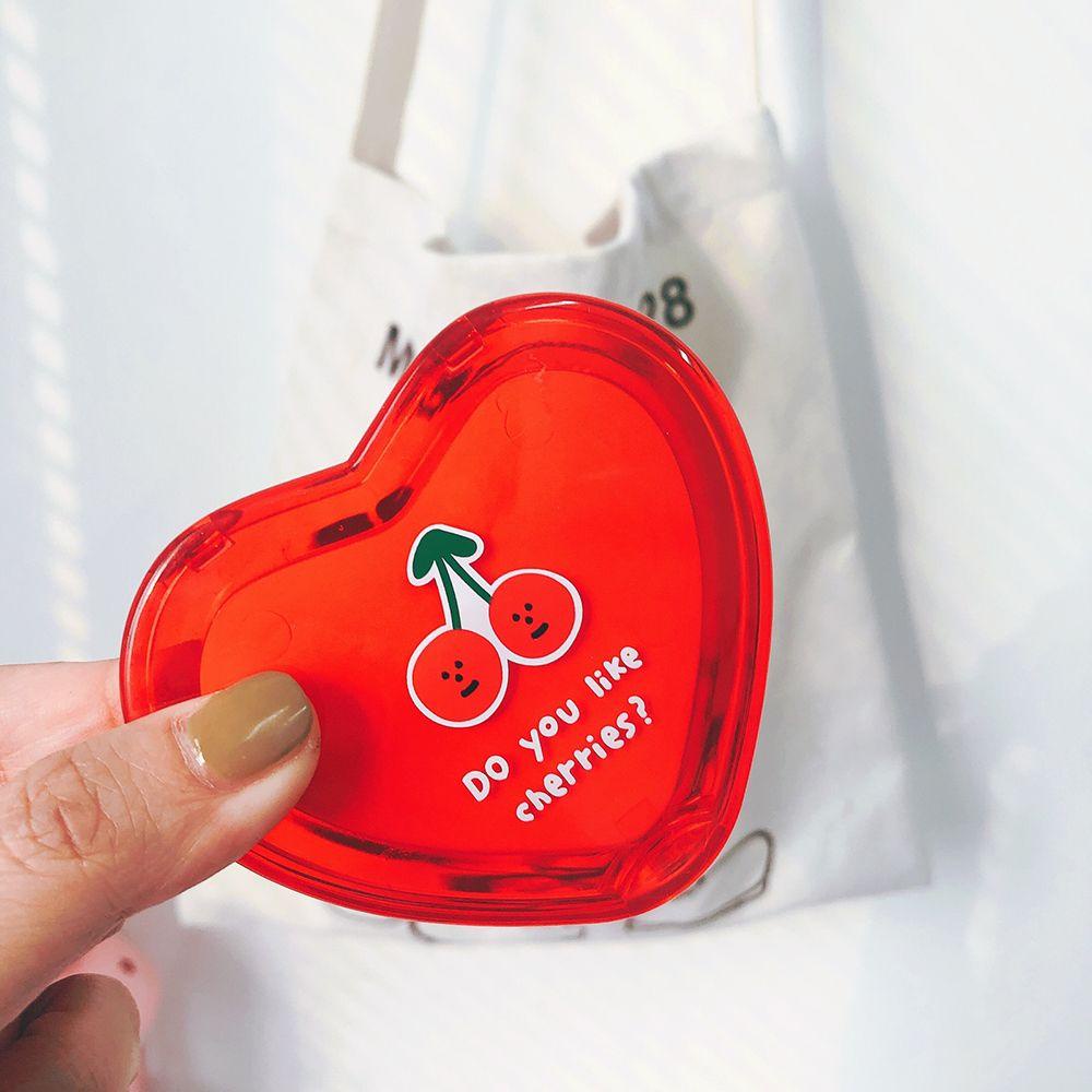 OCEANMAP Gương Trang Điểm Mini Hai Lớp Họa Tiết Trái Tim Xinh Xắn