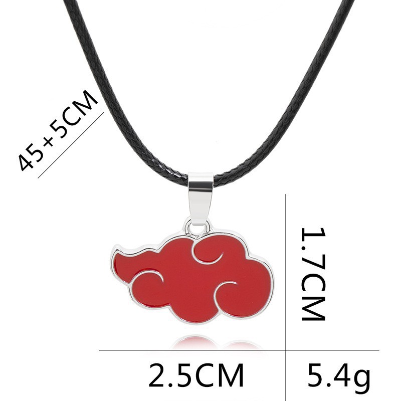 COSER KING 1 Pcs Japanese Anime Cosplay Naruto Akatsuki Organization Red Cloud Sign Metal Unisex Pendant Trendy Women Men Necklace