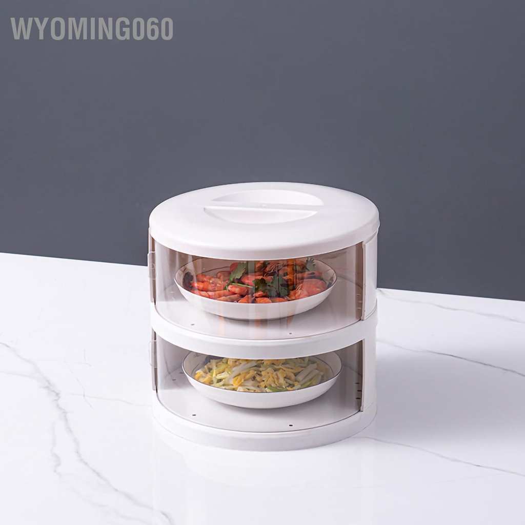 Wyoming060 Insulated Food Cover Transparent Dish Stackable Storage Case Insect Prevention for Household