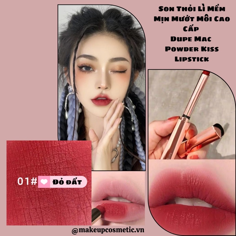 Son Thỏi Lì Mềm Mịn Mướt Môi Cao Cấp Dupe Mac 🌟 Powder Kiss Lipstick 🌟