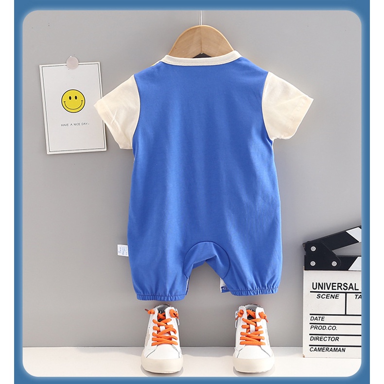 Áo Liền Quần Tay Ngắn Bằng Cotton Dành Cho Bé Trai Gái